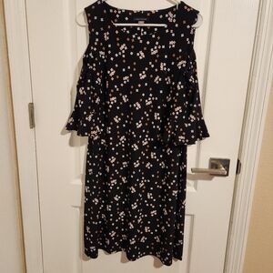 Tommy Hilfiger Black Floral Long Sleeve Dress